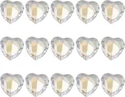 sourcing map 15 Pcs 3D Heart Light Yellow Nail Rhinestones K9 Glass Crystal Rhinestones Pointed Back Crooked Heart Gems for Nail Charm Art DIY Decoration Craft 8x8mm