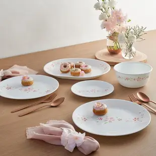 【美國康寧】CORELLE 櫻之舞5件式餐盤組 (6吋/8吋深盤各2+8吋微波蓋*1)-E02