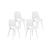 4PC Outdoor Dining Chairs PP Lounge Chair Patio Garden Furniture White