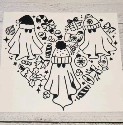 Winter Ghosts Ready to Press Heat Transfer, Iron on Transfer DTF Transfer