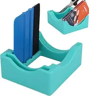 Silicone Cup Holder - Silicone Cradle with Built-in Slot,Apply Decals Anti-Skidding Small Stand Cup Holder with Felt Edge Squeegee for Mug Beer Can Glass Bottle Puchen