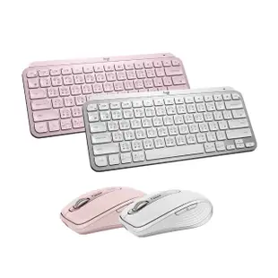 【Logitech 羅技】MX Keys Mini無線鍵盤 粉 + MX Anywhere 3 高效美型行動無線滑鼠