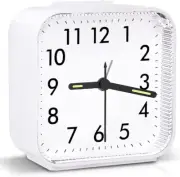 Analog Alarm Clock Silent Non Ticking Small Clock Travel Alarm Clock with Snooze