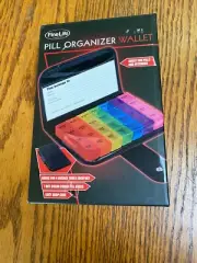 Fine Life Pill Organizer Wallet 7 Day Color Coded Pill Box Easy Snap Case New