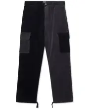 WeSC Men's Bi-Color Corduroy Cargo Pants in Multi Black/Gray-34 X 32