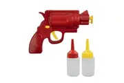 Legami BBQ Sauce Condiment Pistol Shooting Gun Dispenser w Sauce Bottles 22cm