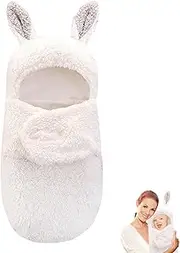 Swaddle Blanket | Cute and Personalized Rabbit Sleep Sack Baby Wrap Blanket Knit - Personalized Baby Wrap Blanket Knit Bedding for Baby Boys and