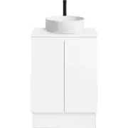 CIBO 600mm White Nordic Full Height Bathroom Vanity With White Countertop Basin