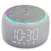 White Noise Machine Alarm Clock: Auto-Dimmable Clock for Bedrooms - 5W Stereo