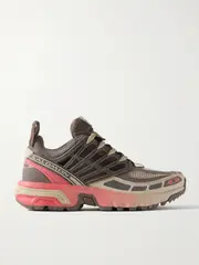 [Salomon] Salomon - Acs Pro Rubber-trimmed Mesh And Faux Leather Sneakers - Gray - UK 4 UK 4 Gray