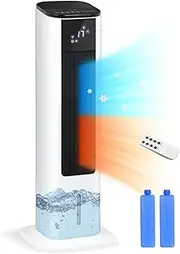 YOPOWER Oscillating Tower Fan Heaters, 2 in 1 Evaporative Air Cooler & Heater with 3.5L Water Tank, 12H Timer, 4 Modes for Room Office