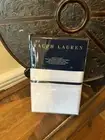 NIP Ralph Lauren Palmer Percale White/ Polo Navy Piping Queen Flat Sheet