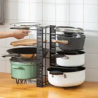 在飛比找松果購物優惠-【fioJa 費歐家】8層雙邊鍋具收納架 廚房置物架 多層鍋
