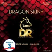 DR Strings Dragon Skin+ Coated 5-string Bass Guitar Strings (3 Pack) - .040-.120