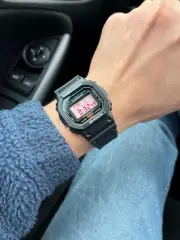 Strawberry Clear – Modified Watch Based on G-Shock DW-5600 – Red Polarized Scree