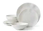 Oneida 12pc Melamine Dinnerware Set Terrazzo Cream