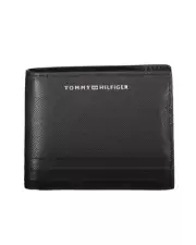 Tommy Hilfiger Mens Bifold Wallet Black Leather