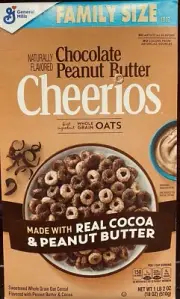 CHEERIOS FAMILY SIZE CHOCOLATE PEANUT BUTTER Whole Grain Oats Cereal 18 Oz