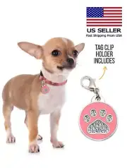 Custom Paw Dog ID Tag Shiny Engraved Cute Dog Paw Tags For Collars