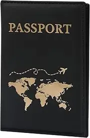 [ILIYAH] Passport Cover Waterproof Passport Holder Travel Accessories Passport Protector Women Premium PU Leather Minimalist Passport Holders(Black)