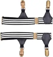 [EIYIELX] Elastic Mens Sock Leg Suspenders Garter Clip Buckle Clamp