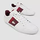 New Lacoste Men Shoes Chaymon 223 White Burgundy Red Casual Sneakers Shoes