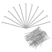1500Pcs White Iron Flat Head Pins 40mm 21 Gauge/0.7mm Eye Pins