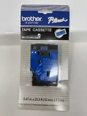 Brother 0.47" Black & Blue Tape for P-Touch (25.2') #TC6001