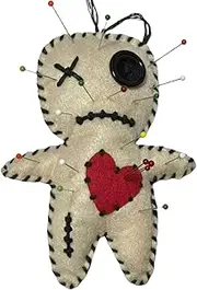 1PC Voodoo Doll Set Include 50pcs Pins Set for Creepy Ghost Doll Fidget Toy Decor Stress Relief - Halloween Christmas Birthday Ornaments (White Gray)