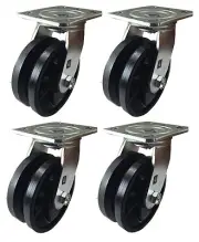 5" x 2" V-Groove Caster - 4 Swivels