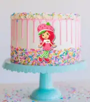 1 x STRAWBERRY SHORTCAKE Cake Topper Edible Wafer Card Kids Birthday Party