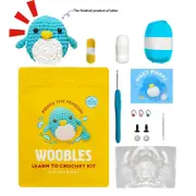 Woobles Learn To Crochet Kit, DIY Crochet Stuffed Animal Crochet Kit for Beginners Penguin