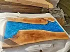 Blue Epoxy Resin Dining Table Conference Meeting Table Wooden Epoxy Table Decors