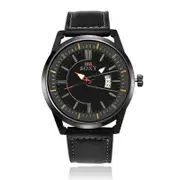 Ultra Thin Fashion Style Men Watch Leather Strap Quartz Wristwatches