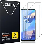 [Didisky] [3 Pack] Tempered Glass Screen Protector for OPPO A16, A16S, A54S, Anti Scratch, 9H Hardness, No Bubbles, High Definition, Case Friendly, Transparent
