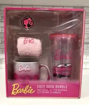 Cozy Sock Barbie Bundle with Glitter Keychain, Mug, and Tumbler