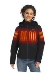 Women's 5 Heat Zones Dual Control Heated Jacket, Up to 20 Hours of Large Black