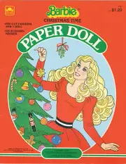 VINTAGE BARBIE CHRISTMAS PAPER DOLL MOD UNCUT ORG SZ LASER REPRODUCTION FREE SH