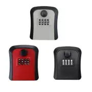 Outdoor Key Lock Box 4-Digit Combination Key Safe Lockboxs Wall Mount Key Hider