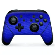 Nintendo Switch Pro Controller Skin Decal Vinyl Wrap - Blue Carbon Fiber look