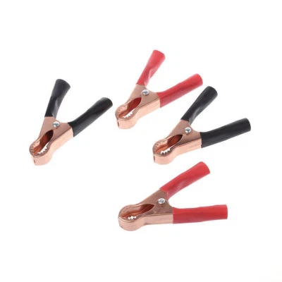 4pcs 50A Electrical Crocodile Alligator Car Battery Insulated Test Lead Clips