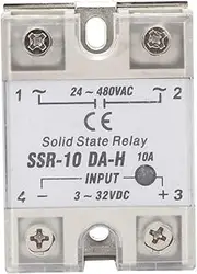 Respicefinem Solid State Relay Non Switch DC AC SSR with Aluminum Heat Sink Plate for Fast Heat Dissipation Made of Thyristor and Optoelectronic Using DC AC Control Method for