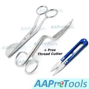 Double Curved Machine Embroidery & Applique Duckbill Scissors Blue Thread Nipper