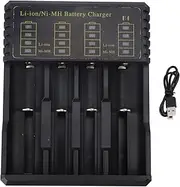 Smart LED Universal USB 4 Slots Battery Charger Li Ion 26650 18500 18490 18350 17670 14500 10440 16340 RCR123 Ni MH Ni Cd AA AAA AAAA C Batteries Super Fast Charging LED Display