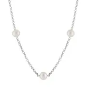 Splendid Pearls Silver 8-9mm Pearl Necklace