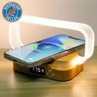 Bedside Table Lamp with 15W Wireless Charger, Touch Control LED Table Lamp with