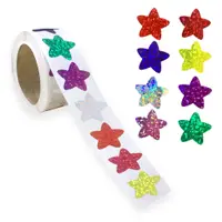 在飛比找蝦皮購物優惠-500 件全息彩色金色星星貼紙兒童獎勵 1 英寸鋁箔星星貼紙