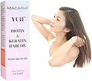 YUII Biotin Hair Oil For Hair Growth Infused With Keratin, Argan Oil Hair Strengthening | Nourishing & Volumizing, Sulfate Free