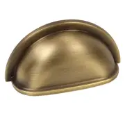 Cosmas Cabinet Hardware Brushed Antique Brass Cup Handle Pull #4310BAB