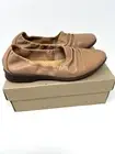 Clarks Jenette Ruby Praline Leather Flats Womens 8 Ballet Shoes Rouched Slip On